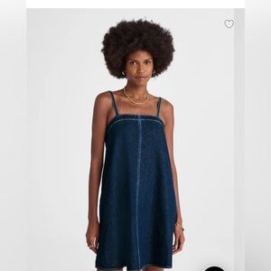 NWT Denim A-Line Mini Dress in Bright Rinse Wash